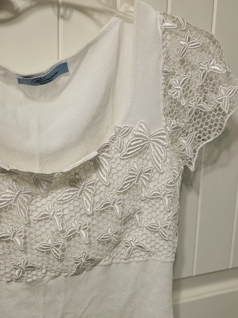 Blumarine White Lace-Embroidered Camisole